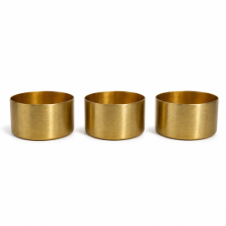 Stilfulde lysholdere i guldfarvet metal med magnet blok - S�t � 3 stk. - V�lg st�rrelse