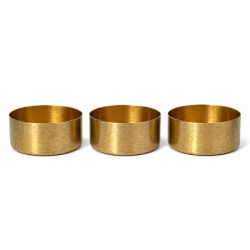 Stilfulde lysholdere i guldfarvet metal med magnet blok - S�t � 3 stk. - V�lg st�rrelse