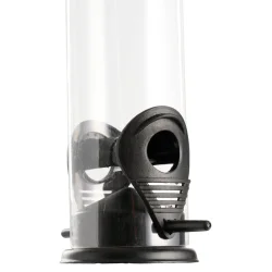 Elegant fuglefoderhus i carbonst�l med oph�ng med nem p�fyldning og velegnet til brug �ret rundt - V�lg mellem til fr�, n�dder eller mejsebolde