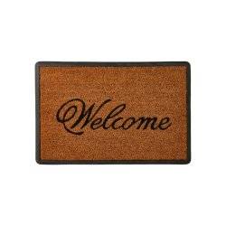 Welcome Drmtte 40x60 cm af kokos med gummi. Drmtten tler sne, regn og sol, og forbliver pn. 