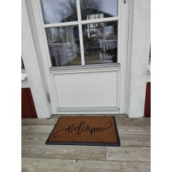 Welcome Drmtte 40x60 cm af kokos med gummi. Drmtten tler sne, regn og sol, og forbliver pn. 