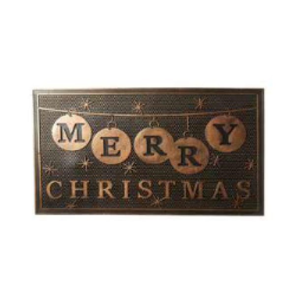 Fyrkantig juldrrmatta av gummi - 45x75 cm. Drrmattan r slitstark och tler regn, slask och sn