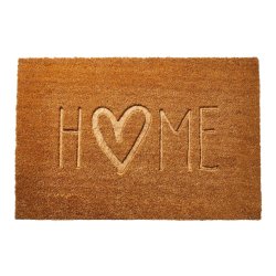 Kokos d�rm�tte 60x90 med et hyggeligt "Home" motiv. D�rm�tten er slidst�rk og t�ler alt slags vejr