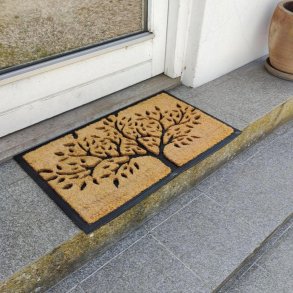 Drmtte med et elegant tr design - 45 x 75 cm - Drmtten er slidstrk og tler regn og slud. 