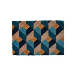 Grafisk drrmatta av kokos - Kombinerar hllbarhet och funktionalitet perfekt i en snygg design