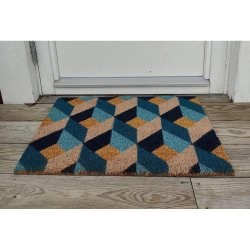 Grafisk drrmatta av kokos - Kombinerar hllbarhet och funktionalitet perfekt i en snygg design