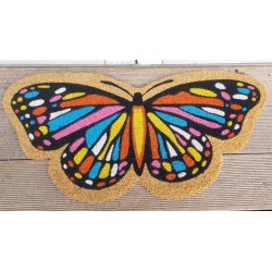 Drmtte sommerfugl 45x75cm. Fremstillet i kokos som kan ligge ude hele ret rundt. 