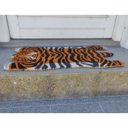 Leopard/Tiger Drmtte 40 x 75 cm. Pynt indgangspartiet med en farverig og eksotisk kokos drmtte