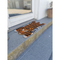 Leopard/Tiger Drmtte 40 x 75 cm. Pynt indgangspartiet med en farverig og eksotisk kokos drmtte
