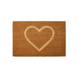 Elegant kokos drmtte med Hjerte motiv en perfekt blanding af holdbarhed og kvalitet 40 x 60 cm. 
