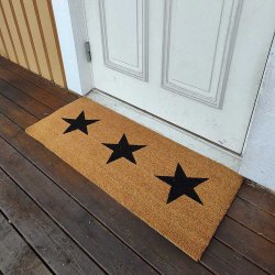 Drmtte med stjerne motiv af Kokos. Naturligt holdbar og forbliver pn.  Fs i flere strrelser