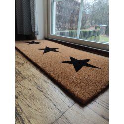 Drmtte med stjerne motiv af Kokos. Naturligt holdbar og forbliver pn.  Fs i flere strrelser