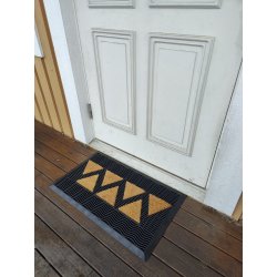 Drmtte med Zig Zag mnster af kokos og gummi - 45 x 75 cm - Fs i forskellige former