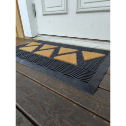 Drmtte med Zig Zag mnster af kokos og gummi - 45 x 75 cm - Fs i forskellige former