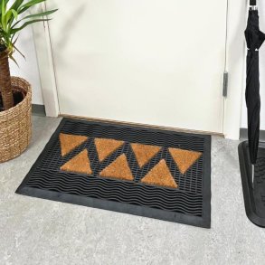 Drmtte med Zig Zag mnster af kokos og gummi - 45 x 75 cm - Fs i forskellige former