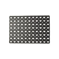 Drmtte 40 x 60 cm af Gummi, holder sig flot i alt slags vejr - Hjerter 