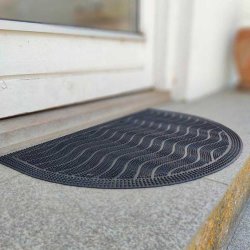 Drmtte halvmne - Den blgede overflade af sort gummi fjerner effektivt snavs - 40 x 60 cm