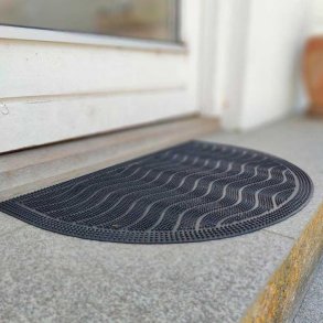 Drmtte halvmne - Den blgede overflade af sort gummi fjerner effektivt snavs - 40 x 60 cm