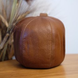 Rund drstopper m. strop i kvalitets lder - 3kg. Vlg farve!