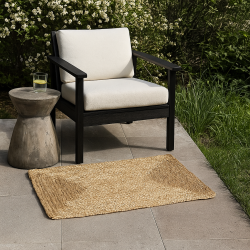 Jute helrs gulvtppe i flet natur rektangulre - flere varianter