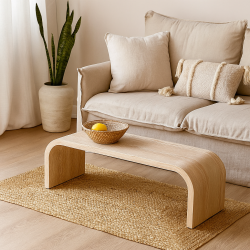 Jute helrs gulvtppe i flet natur rektangulre - flere varianter