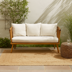 Jute helrs gulvtppe i flet natur rektangulre - flere varianter