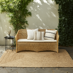 Jute helrs gulvtppe i flet natur rektangulre - flere varianter