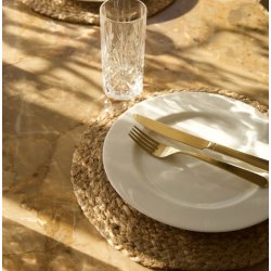 Elegant dkkeserviet i stilfuldt rundt design - Jute - 35 cm 