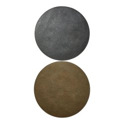 Rund dkkeserviet i PU Lder. D38 cm. Med farve p begge sidder. Vlg farve.