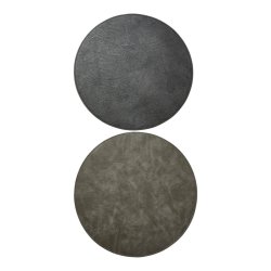 Rund dkkeserviet i PU Lder. D38 cm. Med farve p begge sidder. Vlg farve.