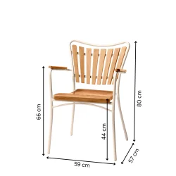 Ella haves�t � eksklusivt Goldteak �110 cm bord med 4 stole i sand