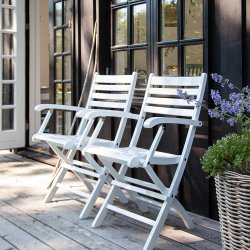 York Klappstol m/armstd - Vitmlad mahogny. spraka INTE.