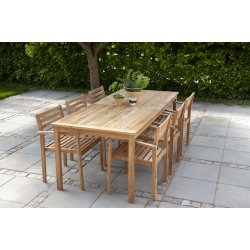 Teaktr�s stabelstol med arml�n - model: Oxford