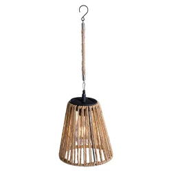 H�ngende solcellelampe - Stemningsfuld lanterne med varmt LED-lys og solpanel - B17,5�D17,5�H47,5 cm