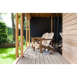 Amerikansk gold teak dkstol - inkl. fodskammel model: Adirondack