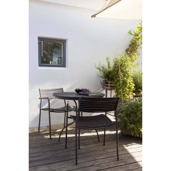 Parma luftstapelstol med armstd i teak - svart