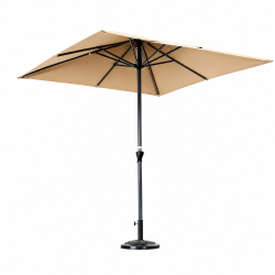 Robust Girona parasol med aluminiumsstel og praktisk hejs - 3x3 meter - F�s i flere farver