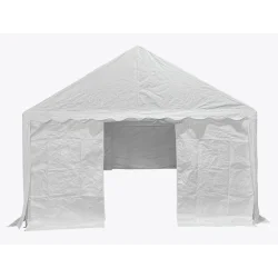 OUTFIT 4x8 meter partytelt - Vandafvisende PE-dug, st�rkt st�lstel og god loftsh�jde - Perfekt til udend�rs arrangementer