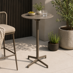 Sammenklappeligt barbord �60 cm i cappuccino � Stilrent st�bord til inde- og udebrug