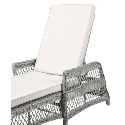 MODEL: VILA - solseng Komfortabel INKL. lux. all-weather hynde og justerbar ryg - B:73 cm x D:195 cm x H:54 cm 