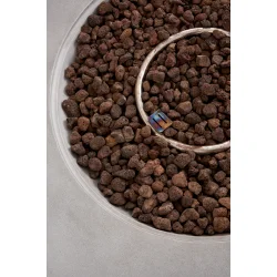 Rundt havebord med indbygget gasvarmer i komposit - 14,5 kW effekt - �106 x H31 cm