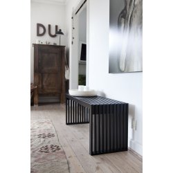 Rib Bnk i sort L:104xB:35xH:43cm