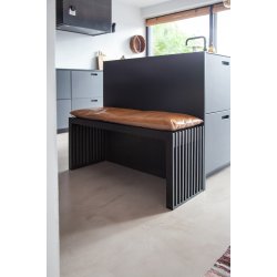 Rib Bnk i sort L:104xB:35xH:43cm