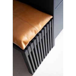 Rib Bnk i sort L:104xB:35xH:43cm