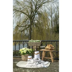 Naturfarvet altankasse med plast indvendigt og ophng - Model: Abby