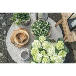 Naturfarvede kubu rattan kurve med plast indvendig - Model: Clara - 3 stk