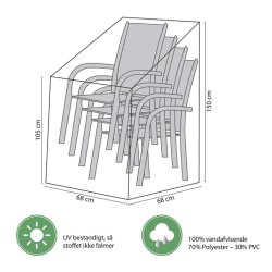UV-beskyttet overtrk med vandtt PVC-inderside til stabelstole