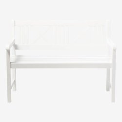 Kronborg Havebnk - 2 pers. L: 120 cm. Fremstillet i hjglans hvidmalet mahogni. 