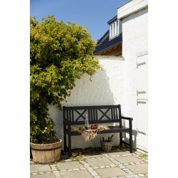 Rosenborg b�nk mattsvart 2-personer L:120 cm. Tillverkad i matt svartm�lad mahogny.