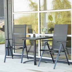 Underhllsfritt cafset, cafbord och 2 stolar - Svart